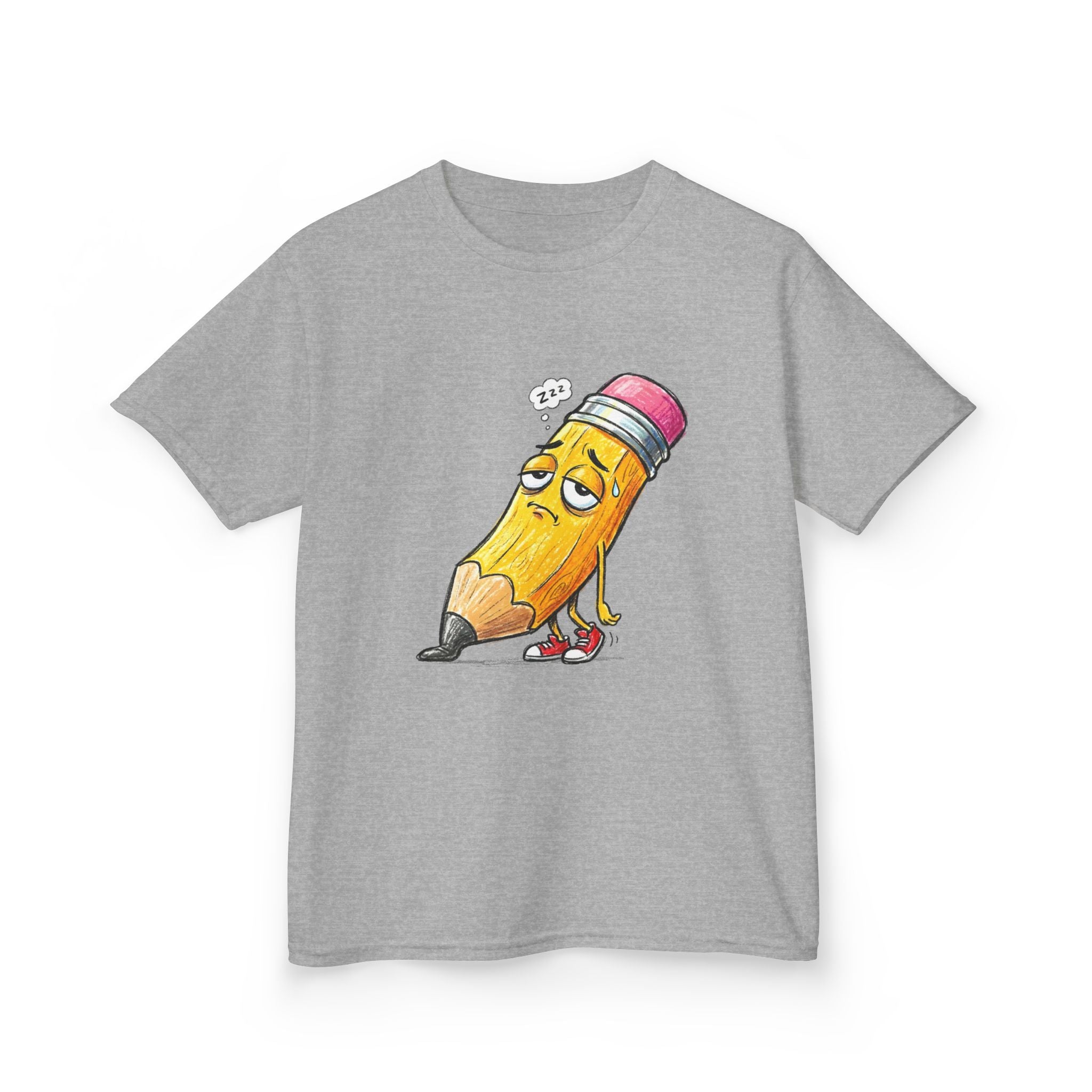 Kids T-Shirt - Tired Pencil Zzz Cartoon | Funny Back to School