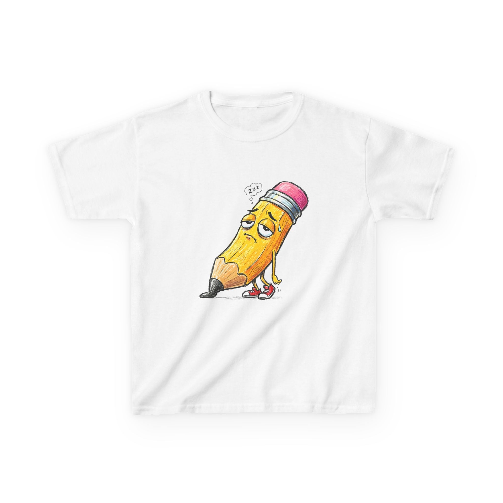 Kids T-Shirt - Tired Pencil Zzz Cartoon | Funny Back to School