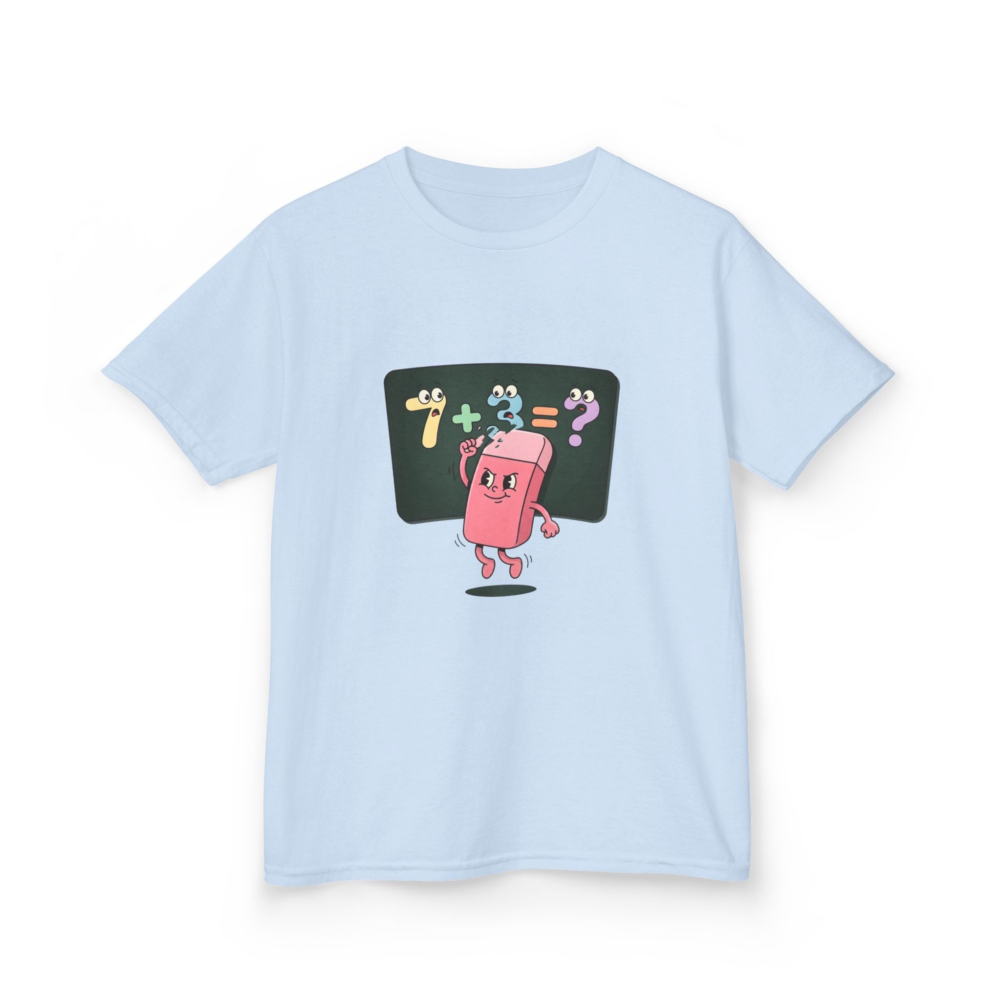 Kids Retro Math Tee - Playful Eraser Addition Problem