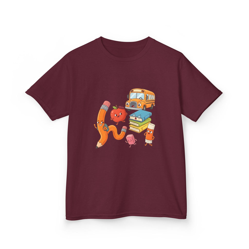 Kids T-Shirt - Cute Cartoon School Supplies | First Day of School