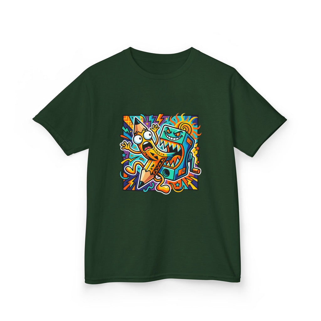 Kids Tee - Dynamic School Supplies Cartoon | Back to School Fun
