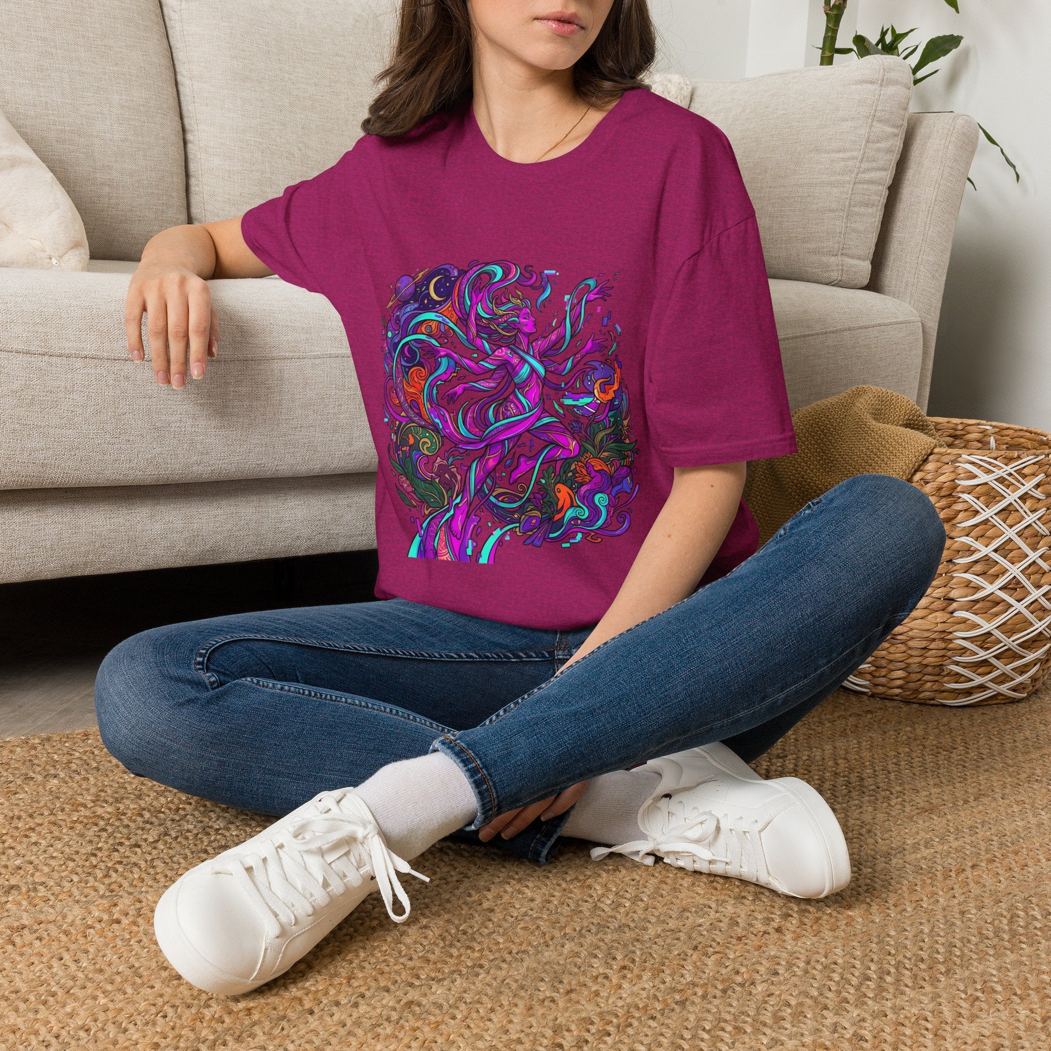 T-Shirt - Vibrant Psychedelic Cosmic Goddess Spiritual Flow