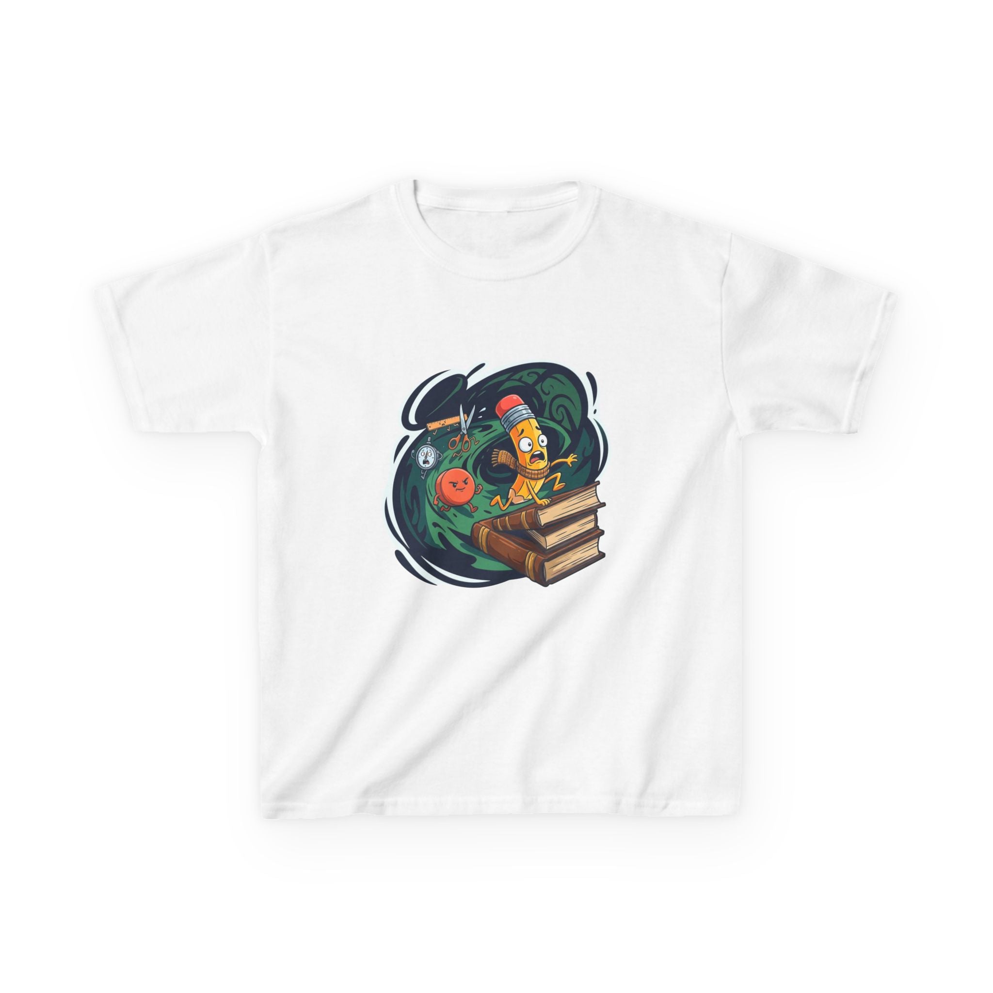 Kids School Supplies Tee - Whimsical Cartoon Design | Back to School