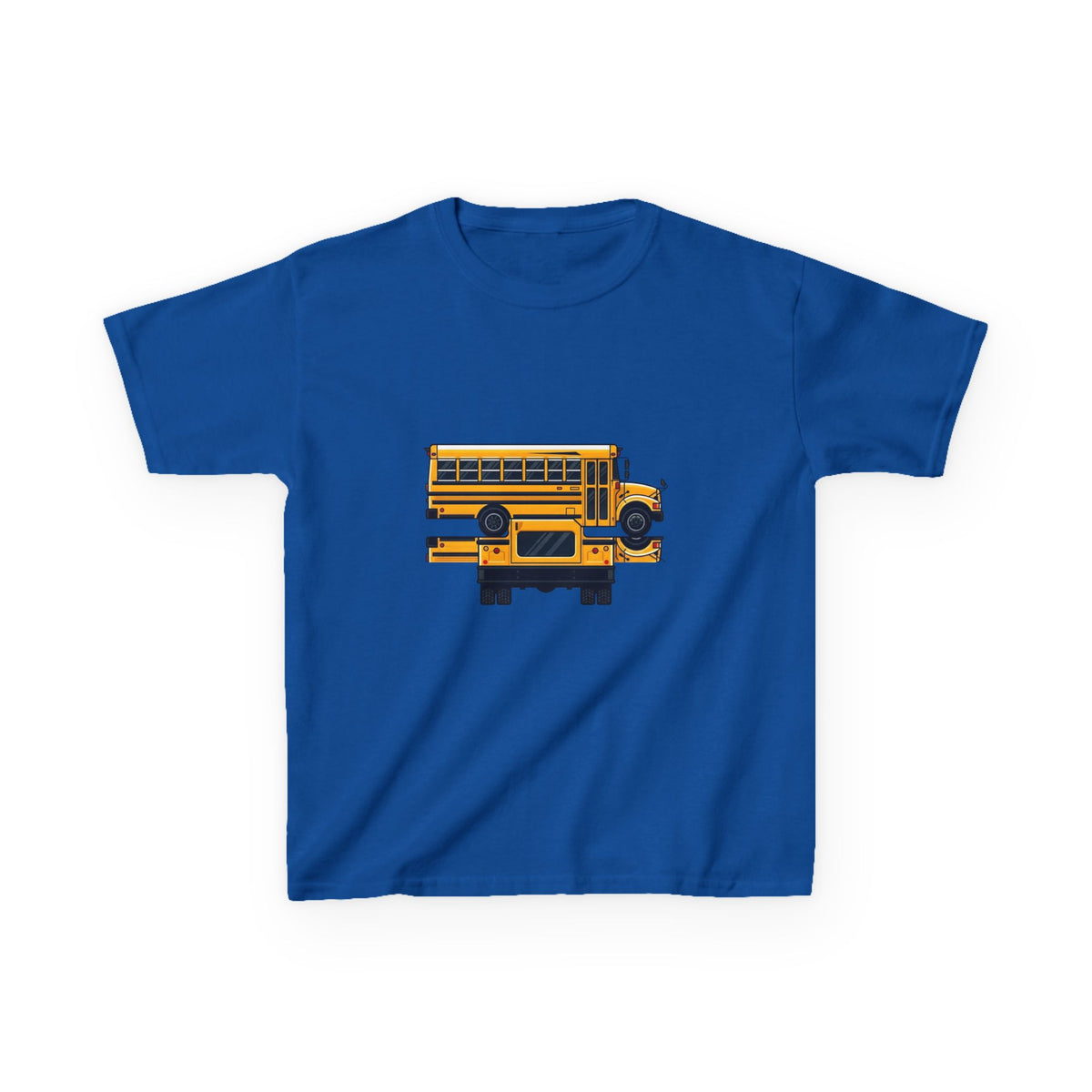 Kids School Bus T-Shirt - Cute Cartoon Reflection | Back to School