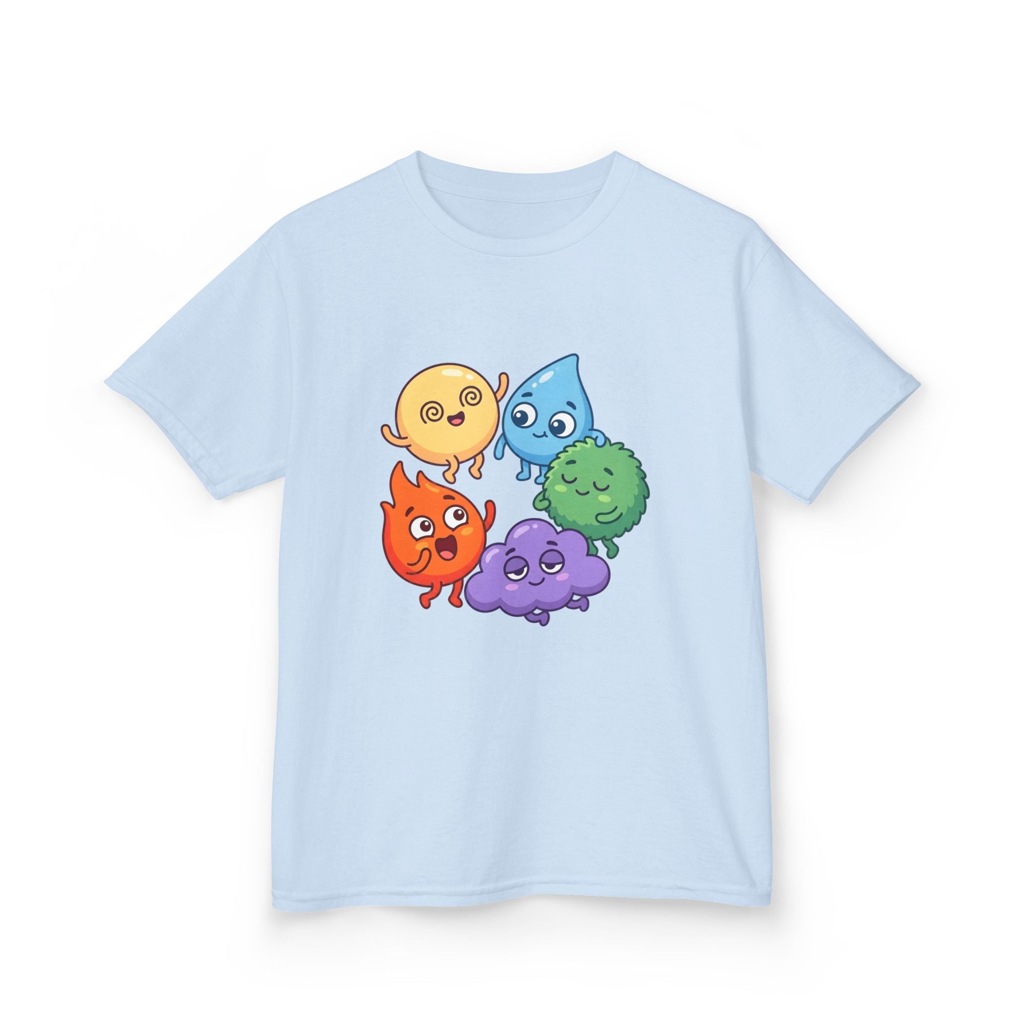 Kids Heavy Cotton Tee - Cute Whimsical Elemental Characters