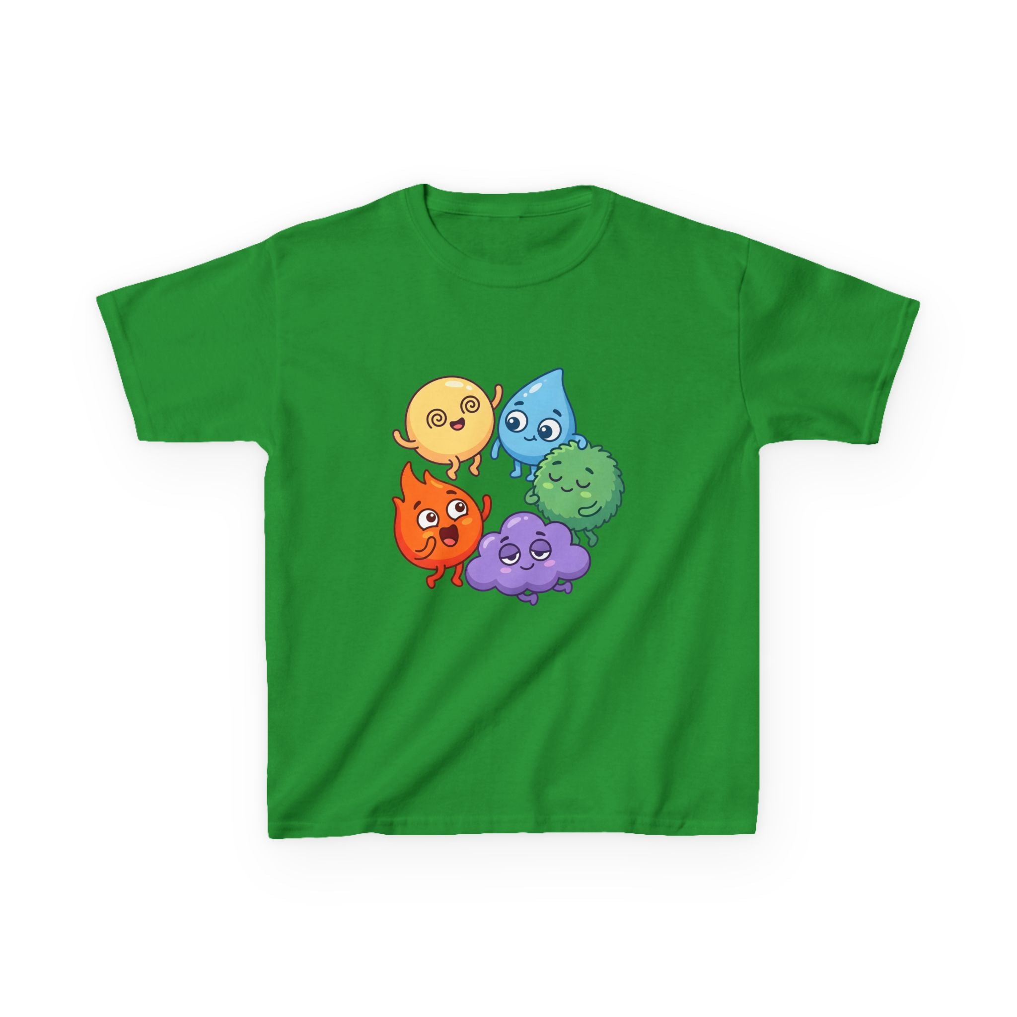 Kids Heavy Cotton Tee - Cute Whimsical Elemental Characters