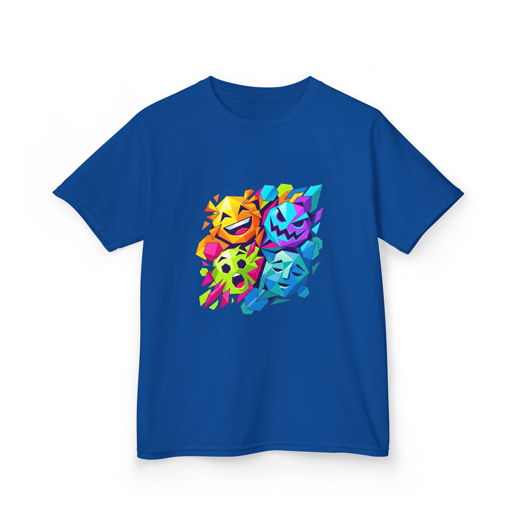 Kids T-Shirt - Vibrant Geometric Faces | Abstract Art