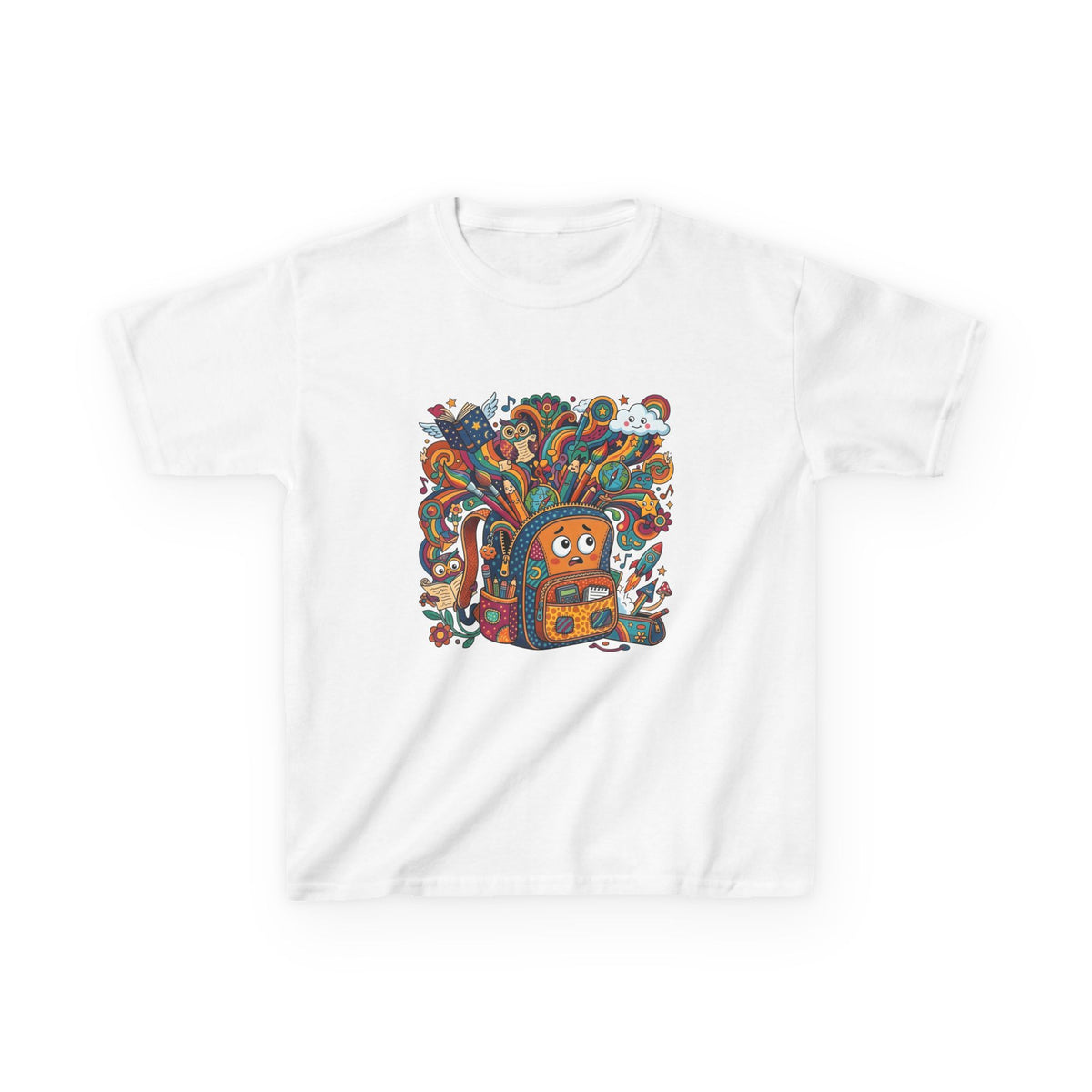 Kids Tee - Whimsical School Owl & Backpack | Back to School 2026