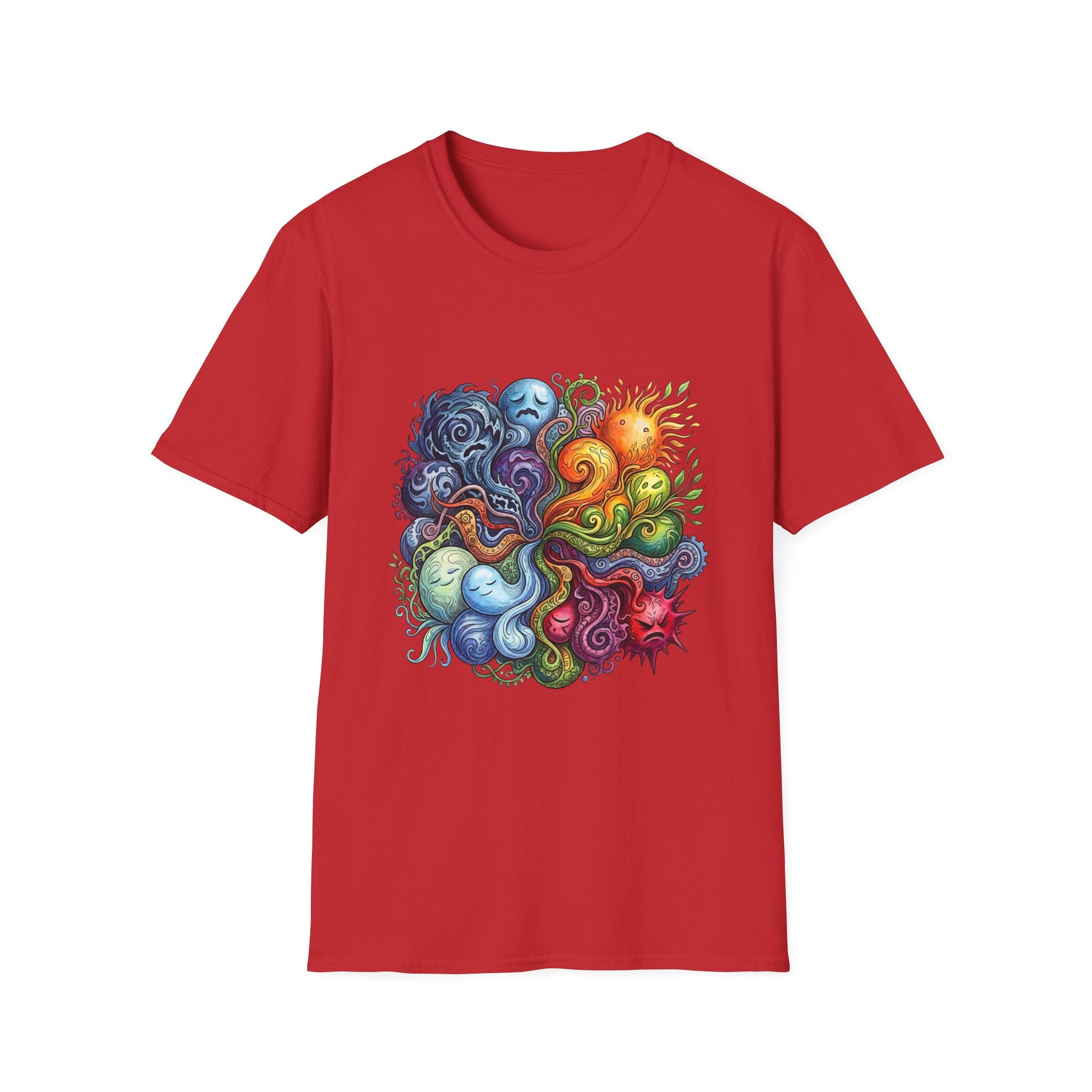 Abstract T-Shirt - Whimsical Watercolor Mandala | Surreal Figures