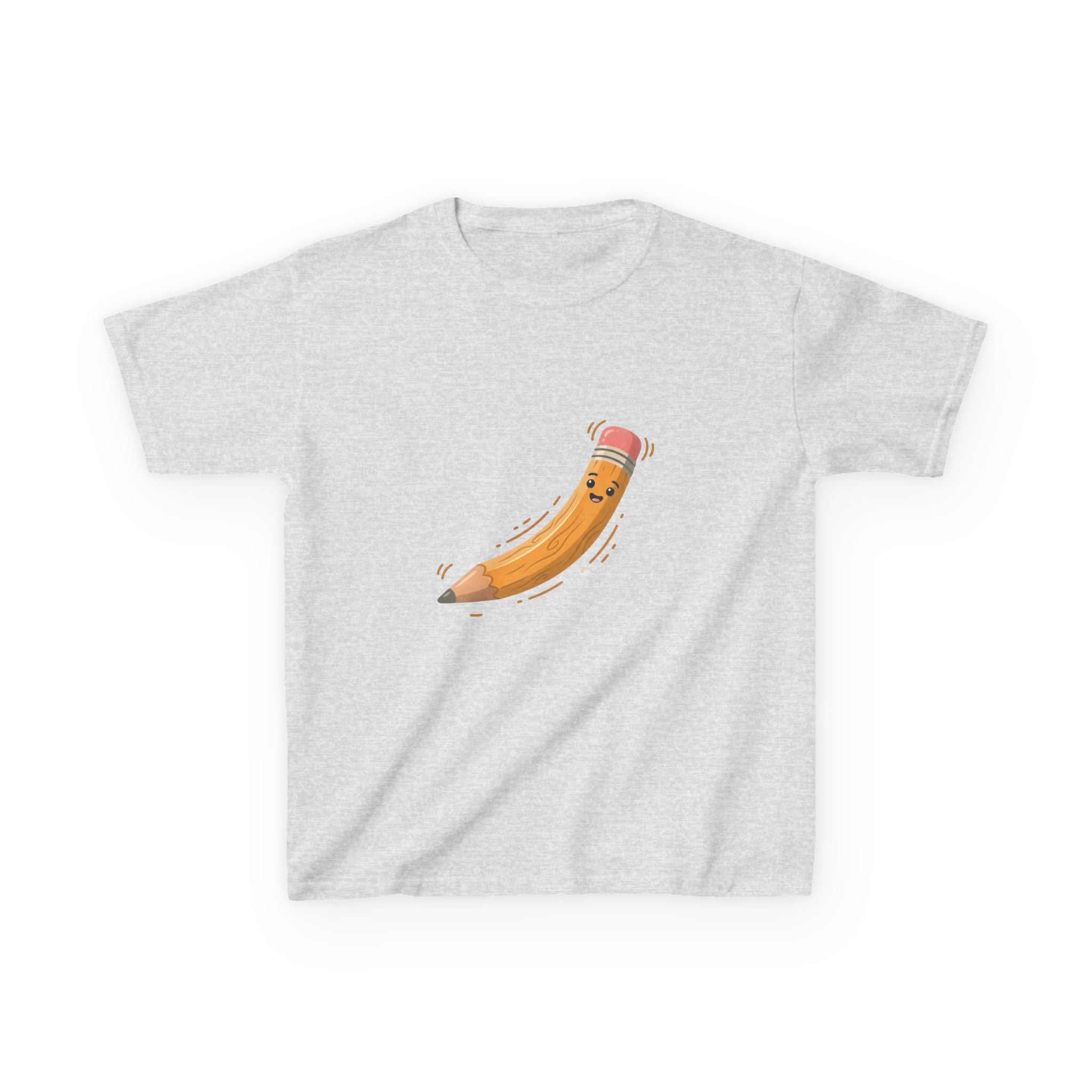 Kids Heavy Cotton Tee - Happy Animated Pencil School Supply | Back to