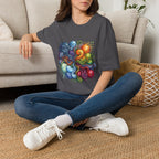 Abstract T-Shirt - Whimsical Watercolor Mandala | Surreal Figures