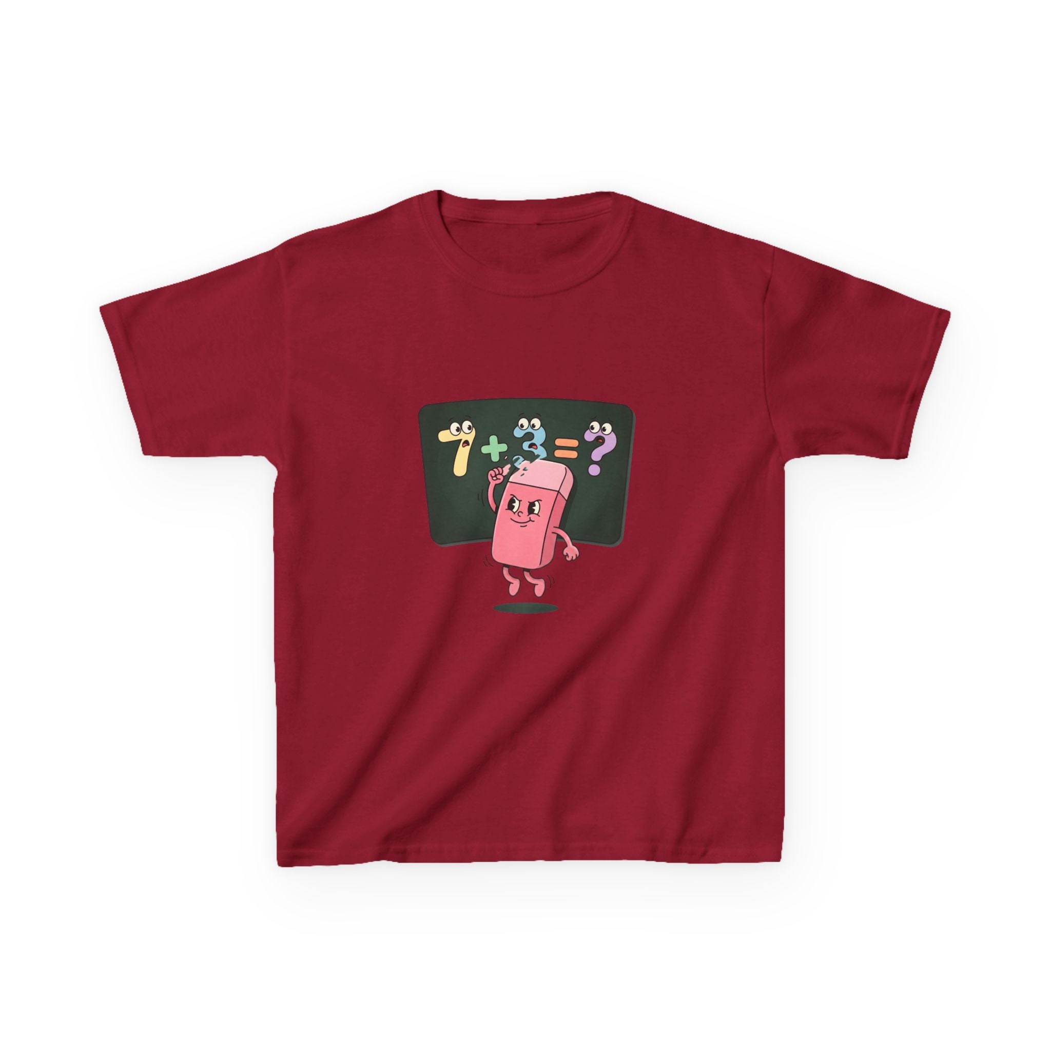 Kids Retro Math Tee - Playful Eraser Addition Problem
