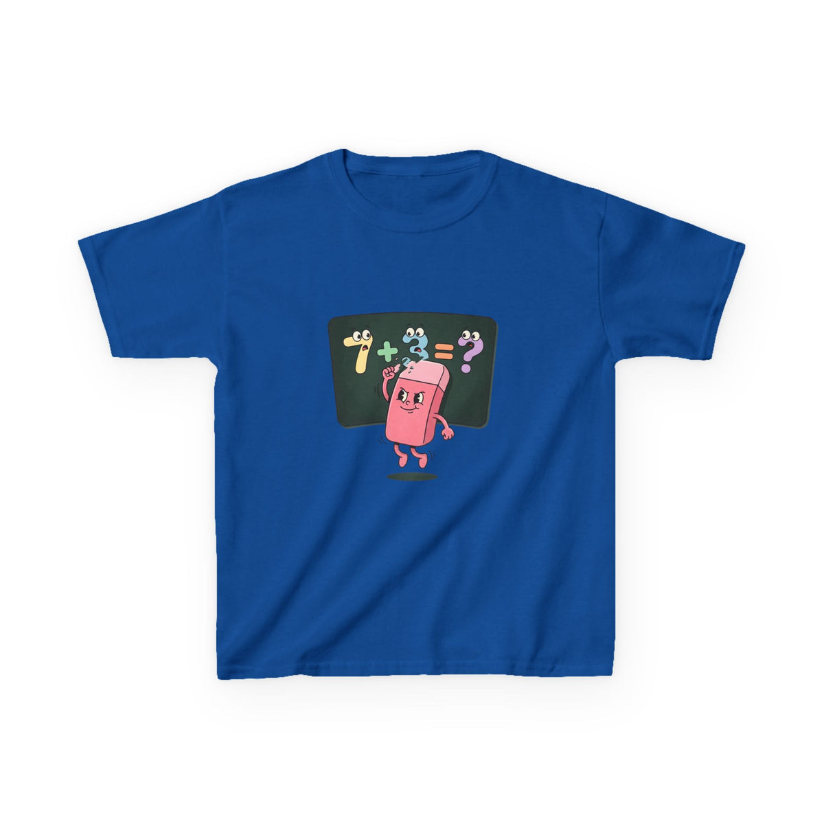 Kids Retro Math Tee - Playful Eraser Addition Problem