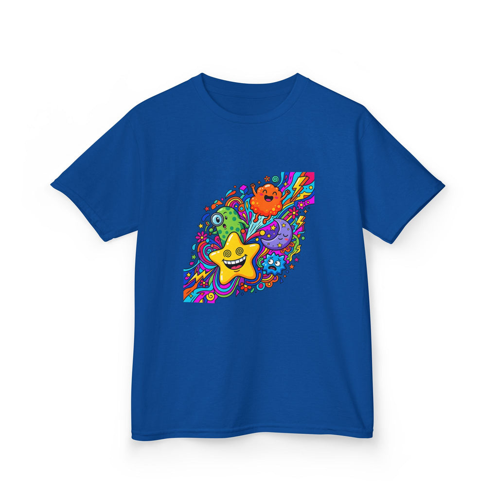 Kids Psychedelic Monster Tee - Vibrant Cartoon Doodle Shirt
