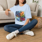 Abstract T-Shirt - Whimsical Watercolor Mandala | Surreal Figures