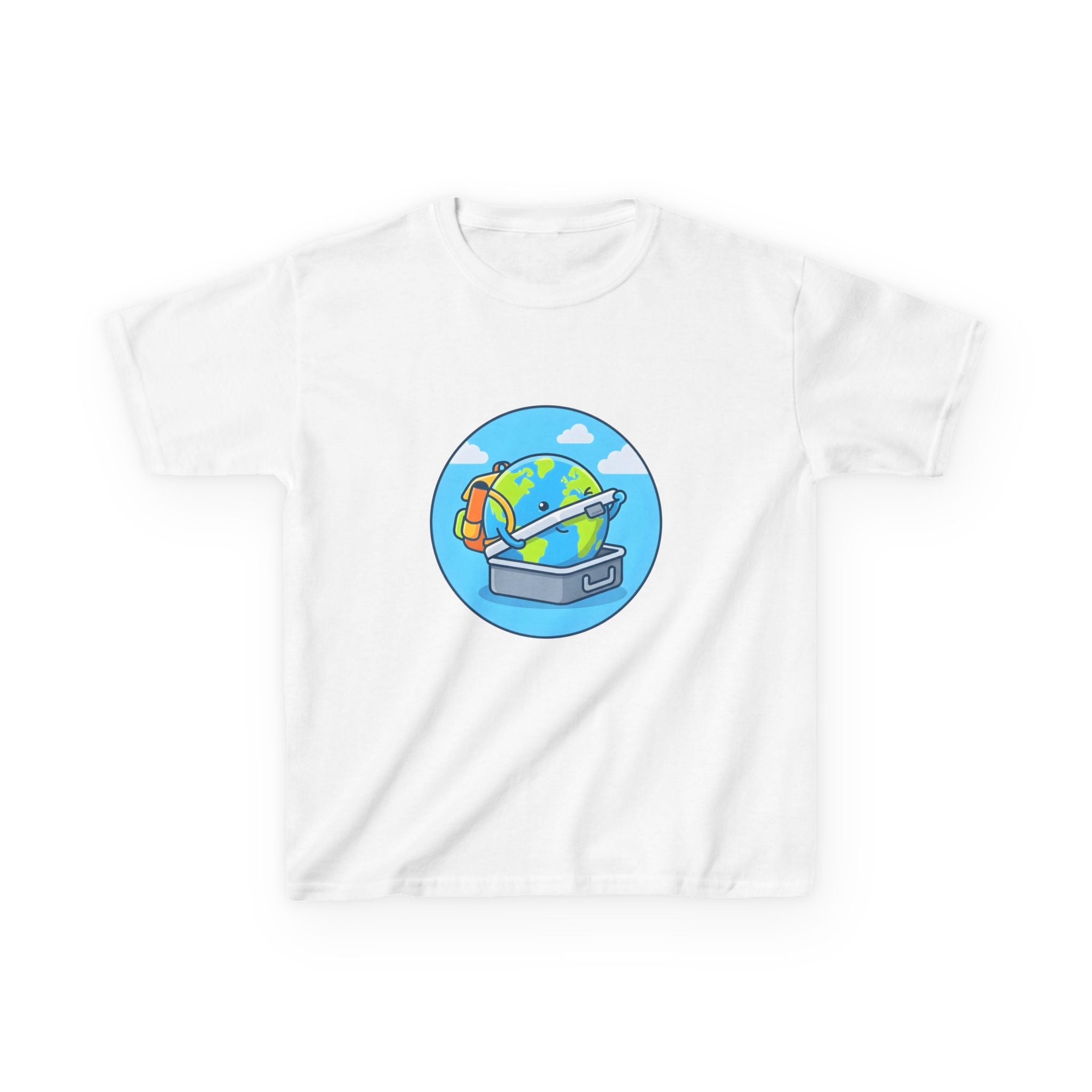 Kids Tee - Cute Earth Travel & School Cartoon Shirt | Adventure