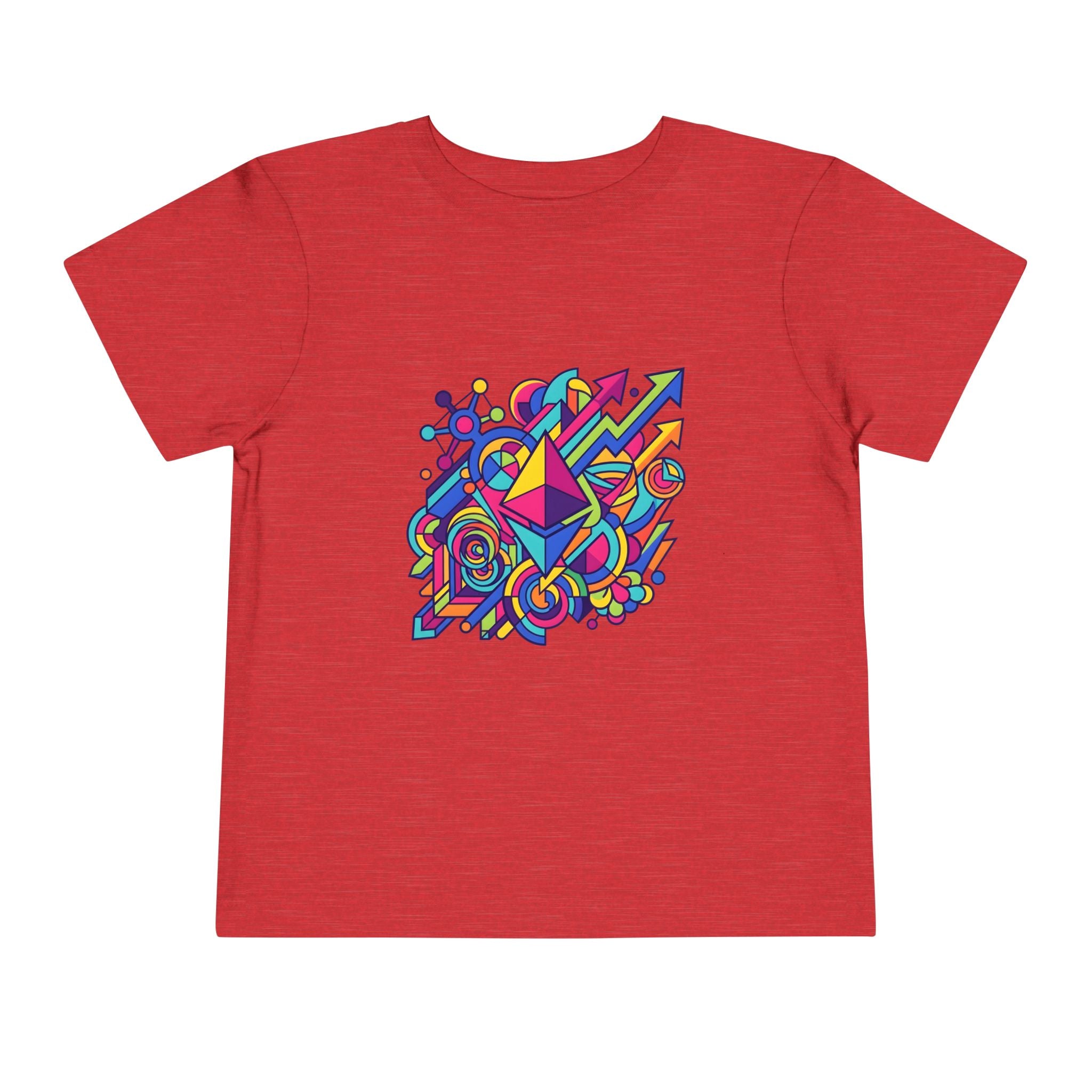 Toddler Crypto Shirt - Neon Geometric Digital Art | Blockchain Kids