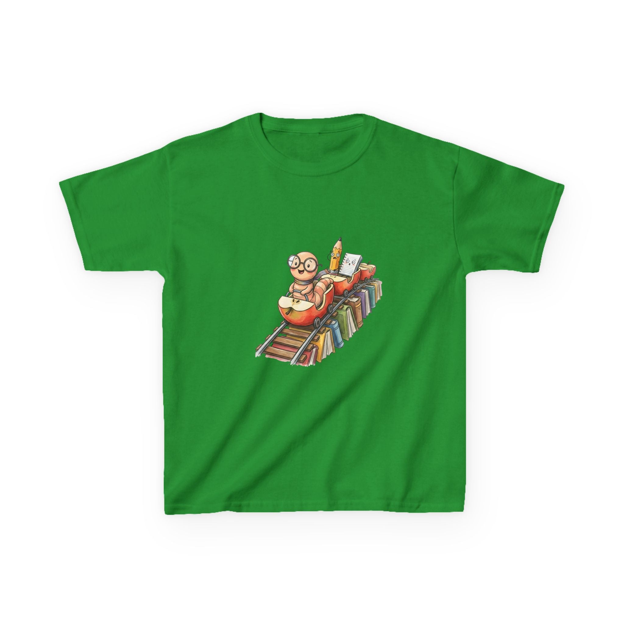 Kids Learning Train Tee - Whimsical Bookworm Education Shirt
