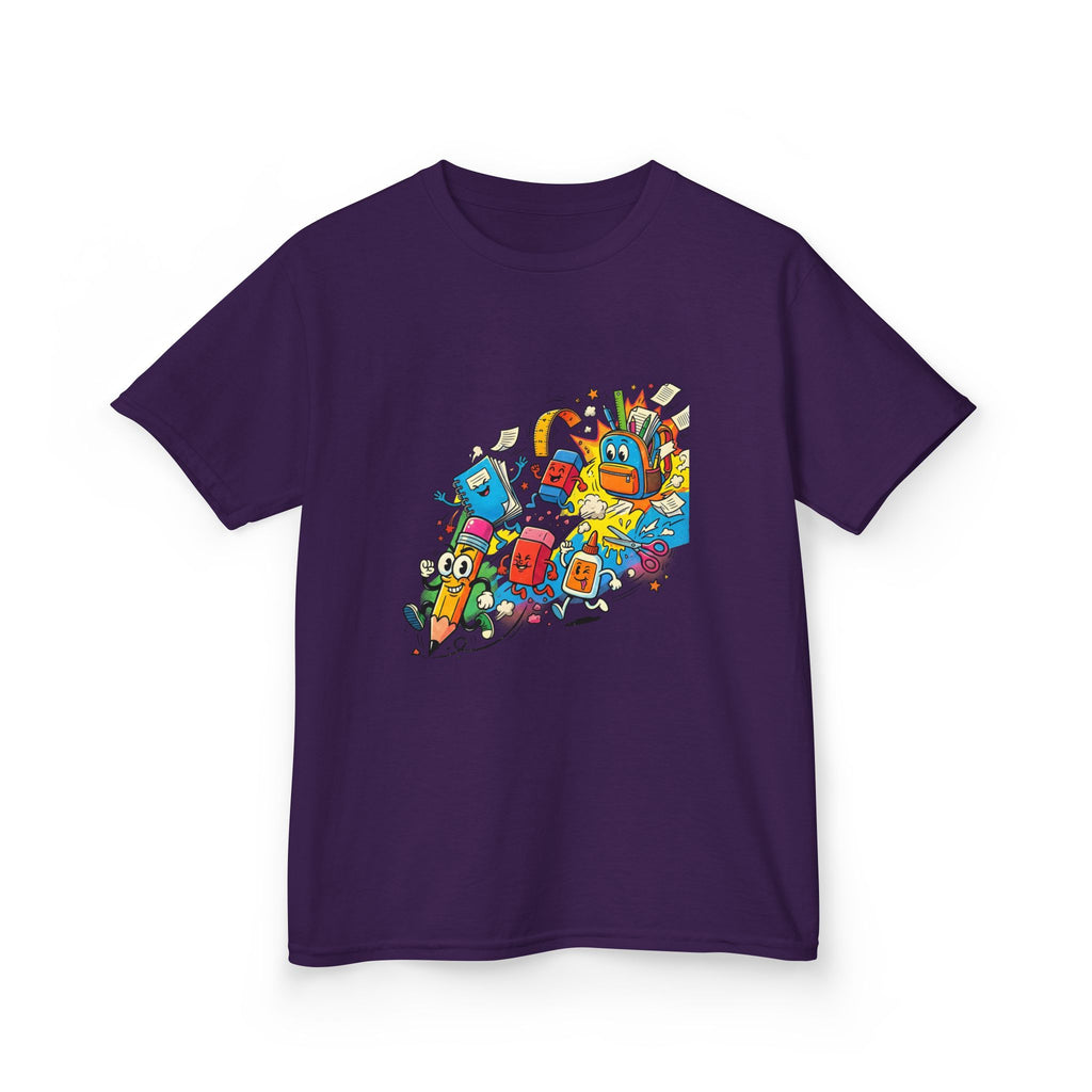 Kids Back to School 2026 Tee - Cartoon School Supplies