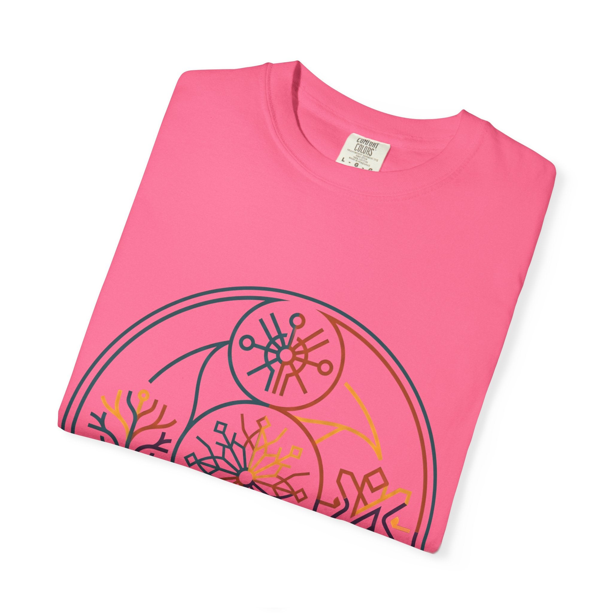 Unisex Garment-Dyed T-Shirt - Minimalist Geometric Nature Art