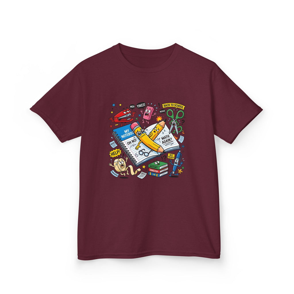 Kids Tee - Back to School Anxiety MEH YIKES! Funny Student