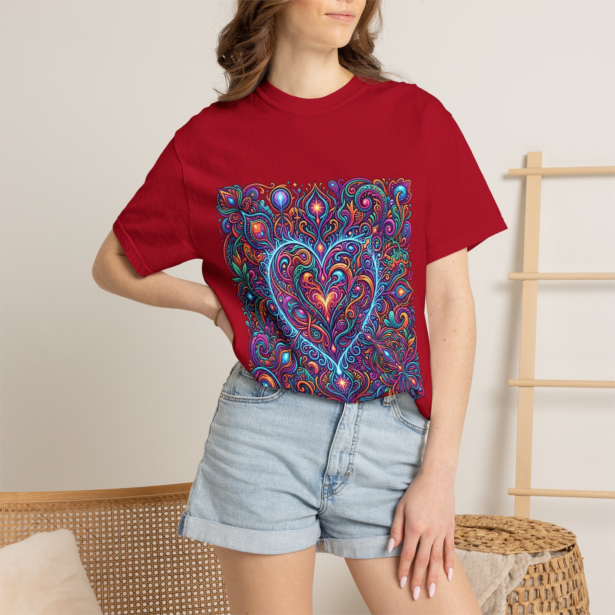 Unisex Garment-Dyed T-shirt - Cosmic Love | Psychedelic Heart Art