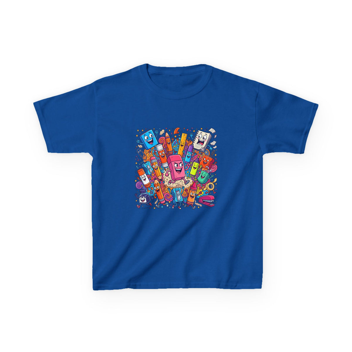 Kids T-Shirt - Cartoon School Supplies Doodle | Back to School