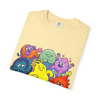Unisex Garment-Dyed T-Shirt - Diverse Emotional Cartoon Creatures
