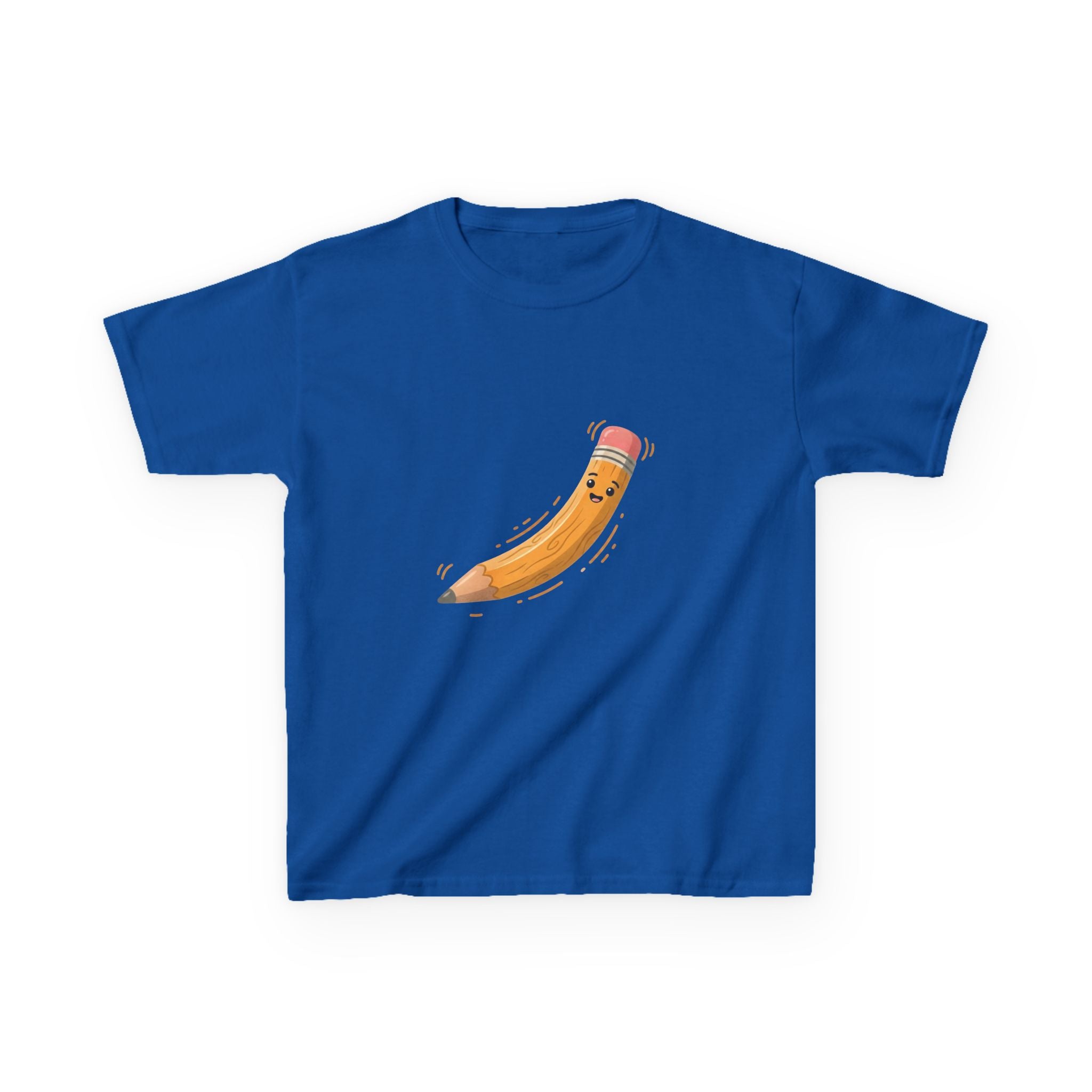 Kids Heavy Cotton Tee - Happy Animated Pencil School Supply | Back to