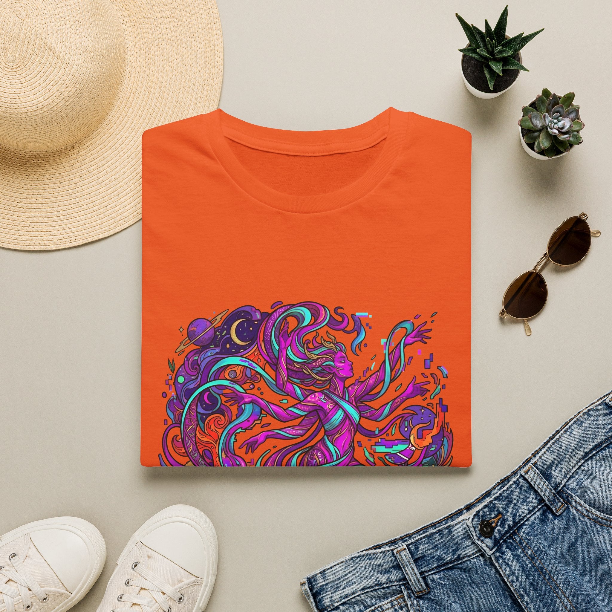 T-Shirt - Vibrant Psychedelic Cosmic Goddess Spiritual Flow