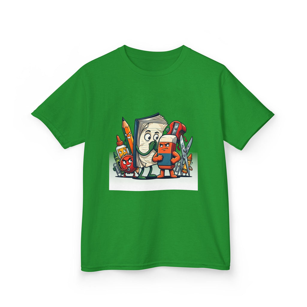 Kids Cartoon T-Shirt - Mischievous School Supplies & Stationery