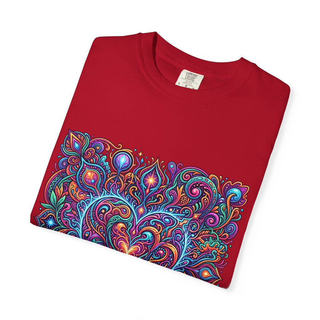 Unisex Garment-Dyed T-shirt - Cosmic Love | Psychedelic Heart Art