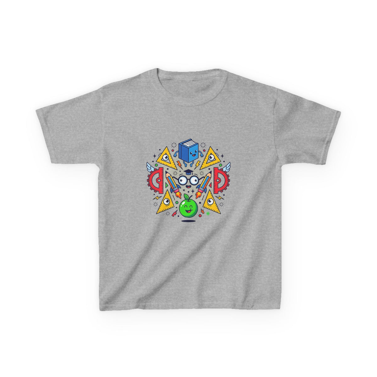 Kids Tee - Cartoon School Supplies & Learning Design | Back to School