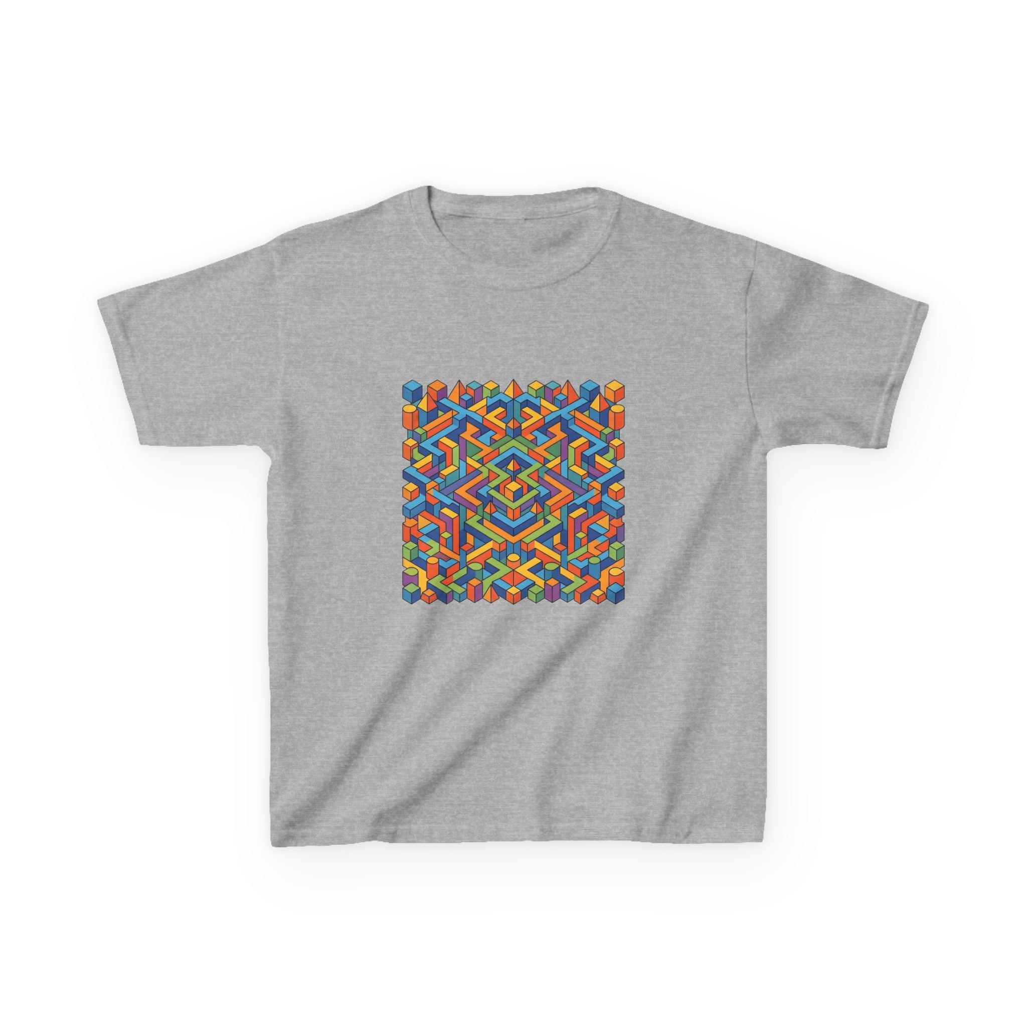 Kids T-Shirt - Colorful Isometric Optical Illusion Maze