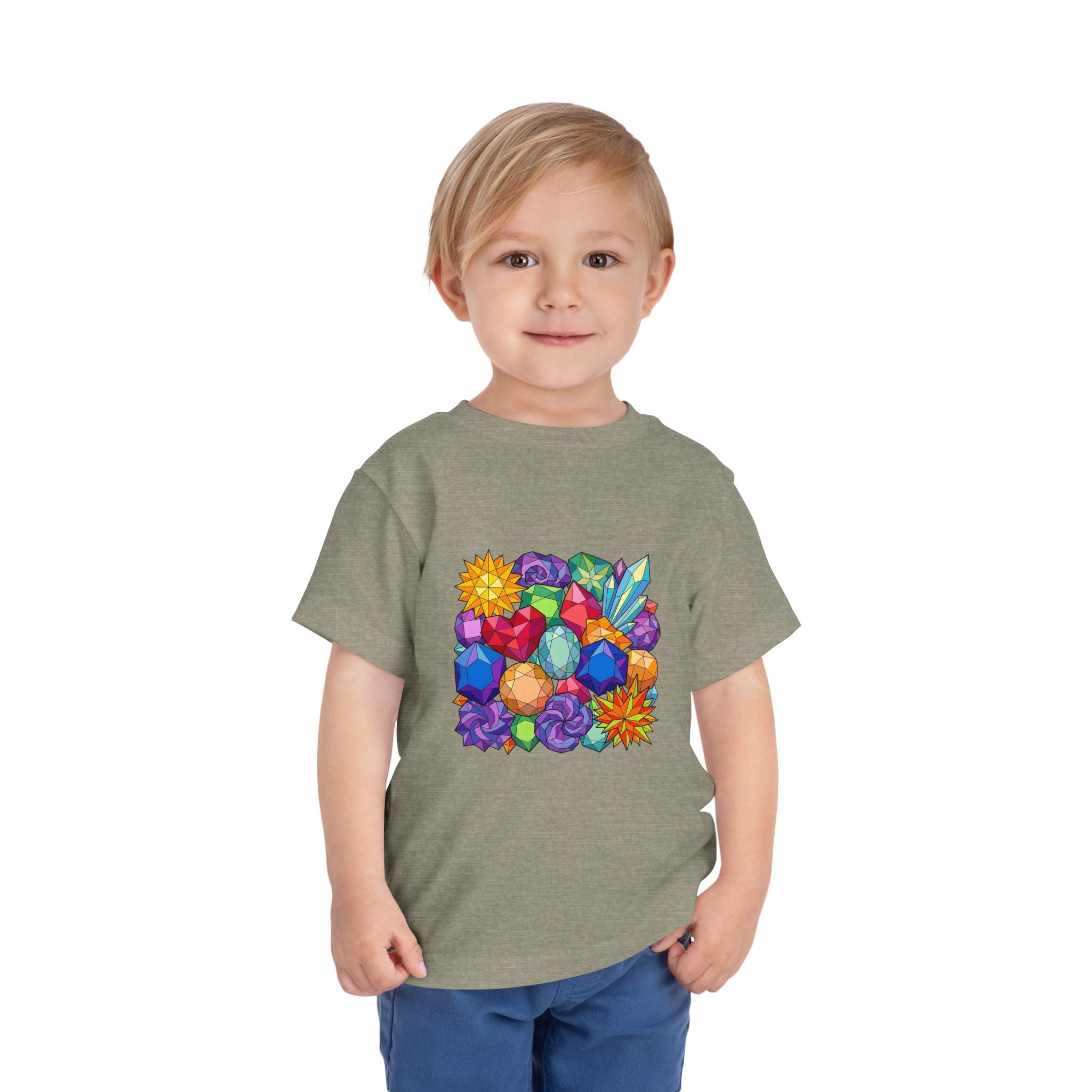 Toddler Tee - Vibrant Geometric Crystal & Gemstone Shirt