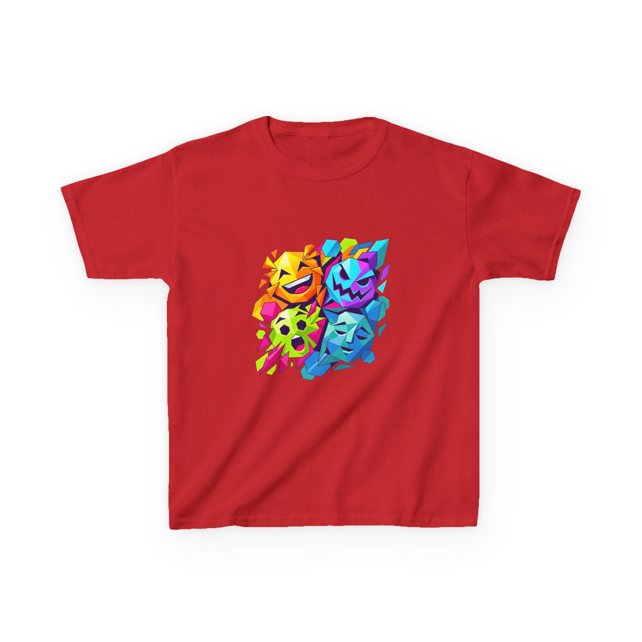 Kids T-Shirt - Vibrant Geometric Faces | Abstract Art