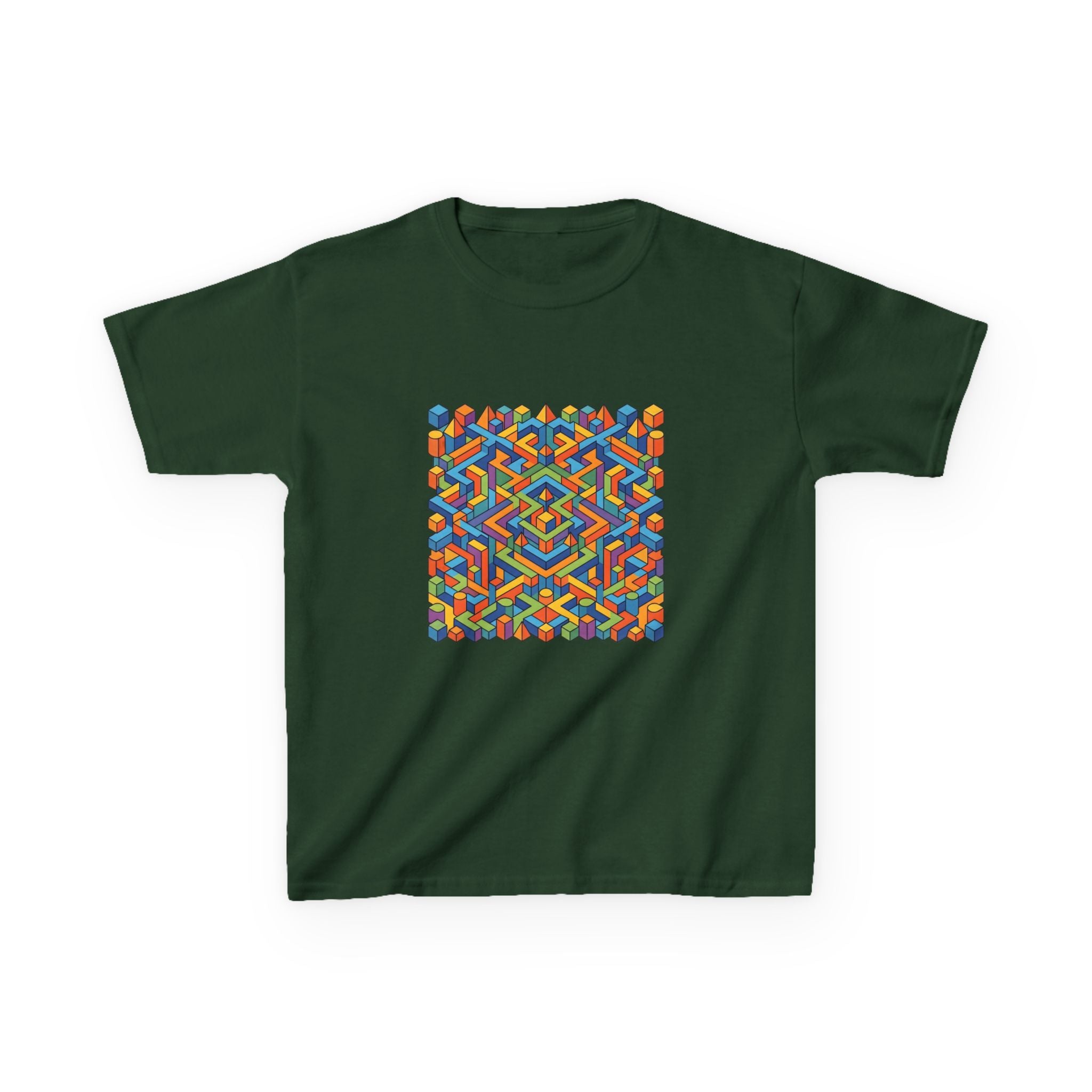 Kids T-Shirt - Colorful Isometric Optical Illusion Maze