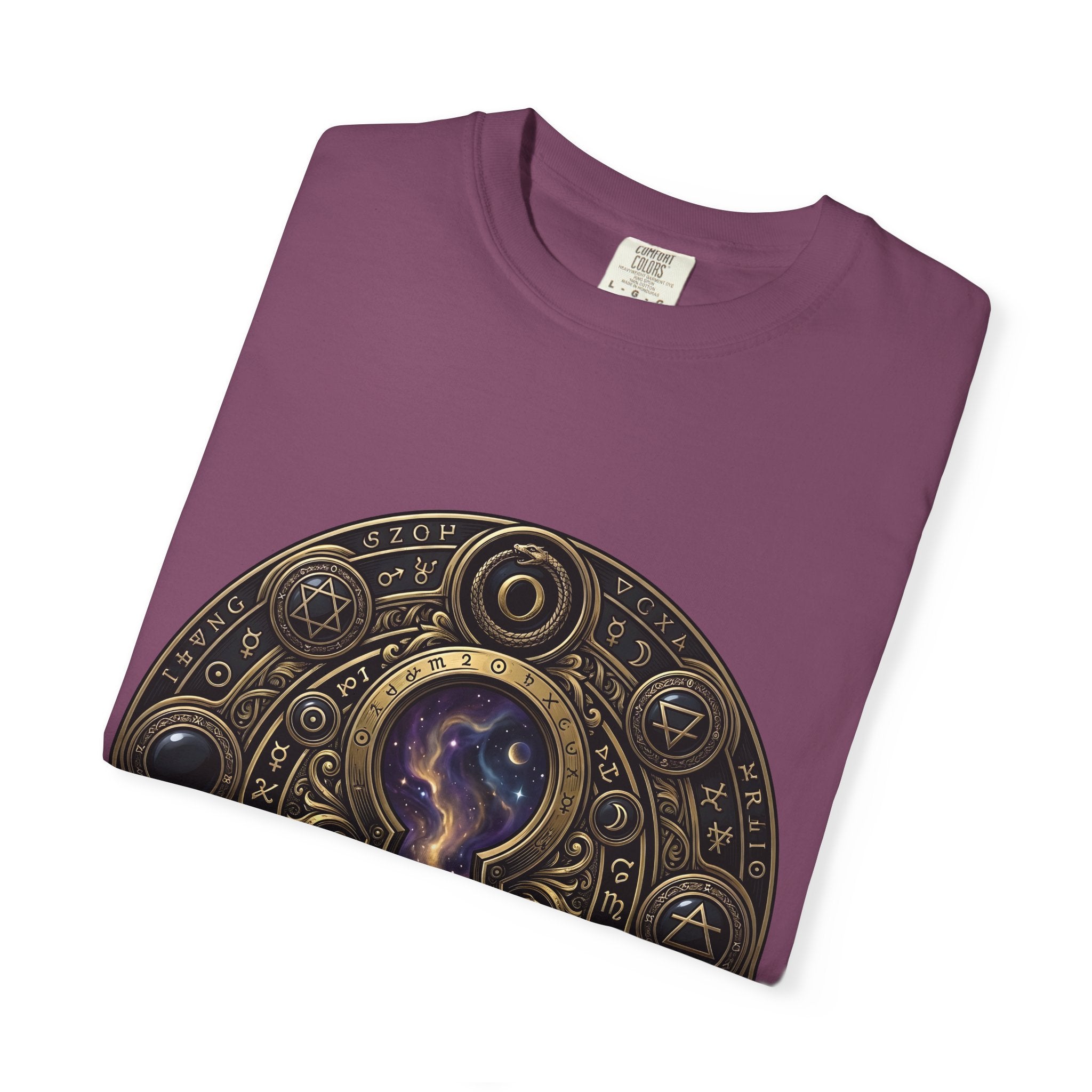 T-shirt - Celestial Keyhole Galaxy | Occult Alchemical Gold