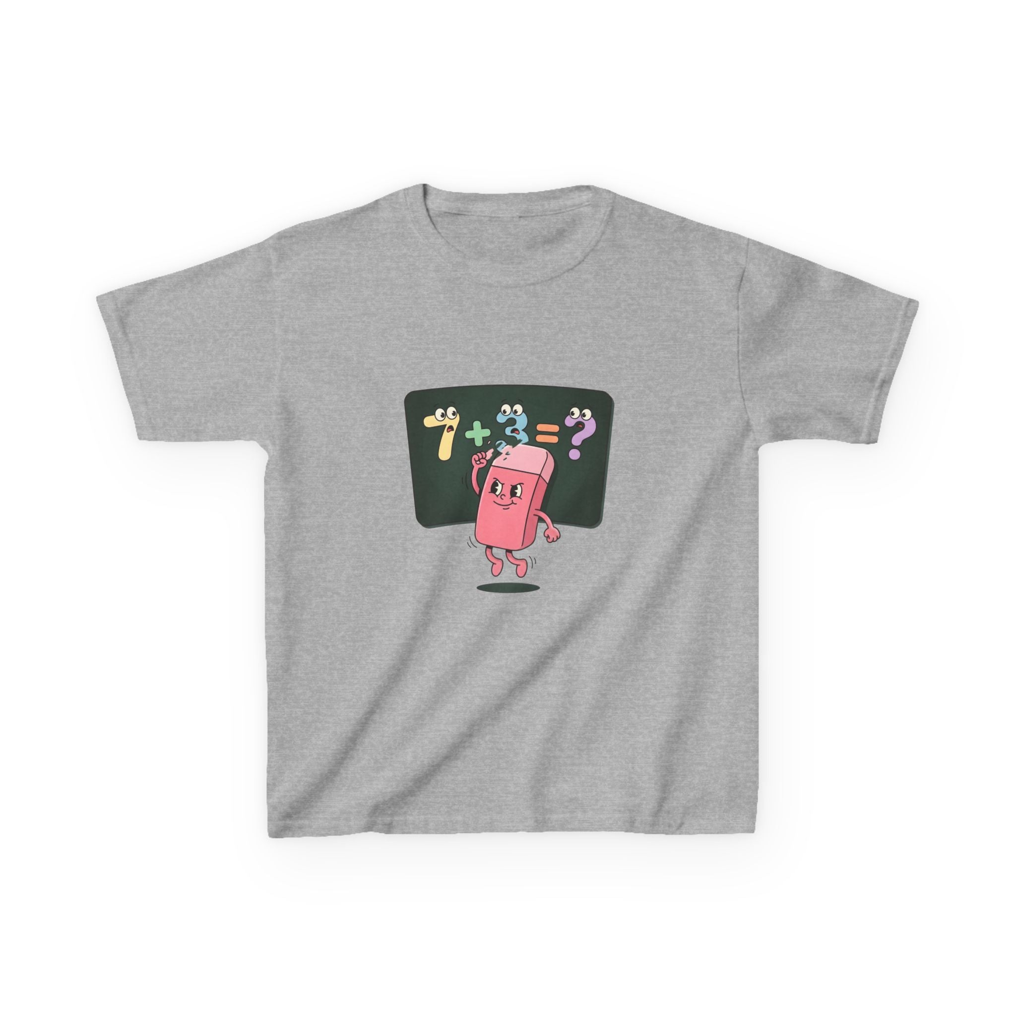 Kids Retro Math Tee - Playful Eraser Addition Problem