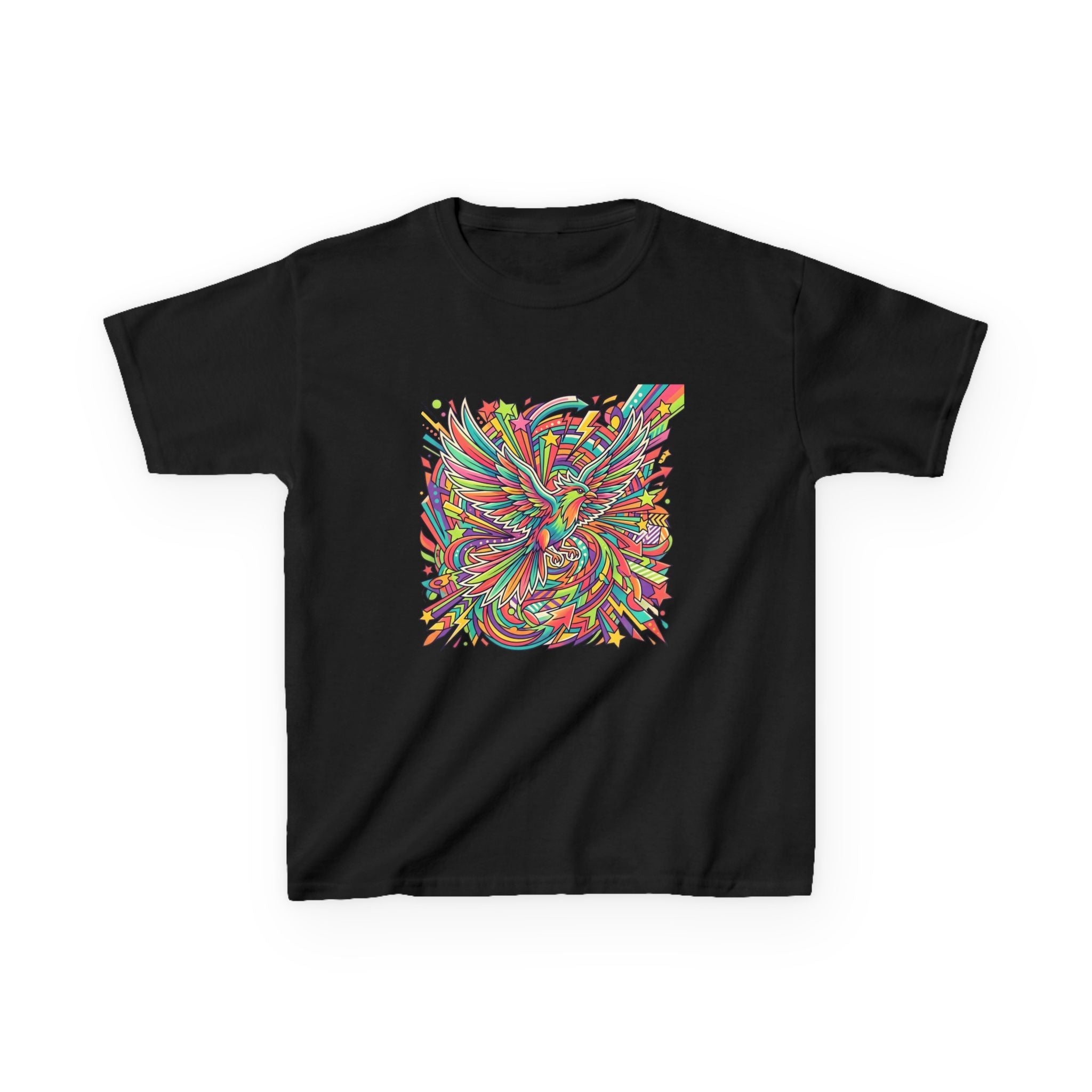 Kids Mythical Phoenix Tee - Energetic Psychedelic Art