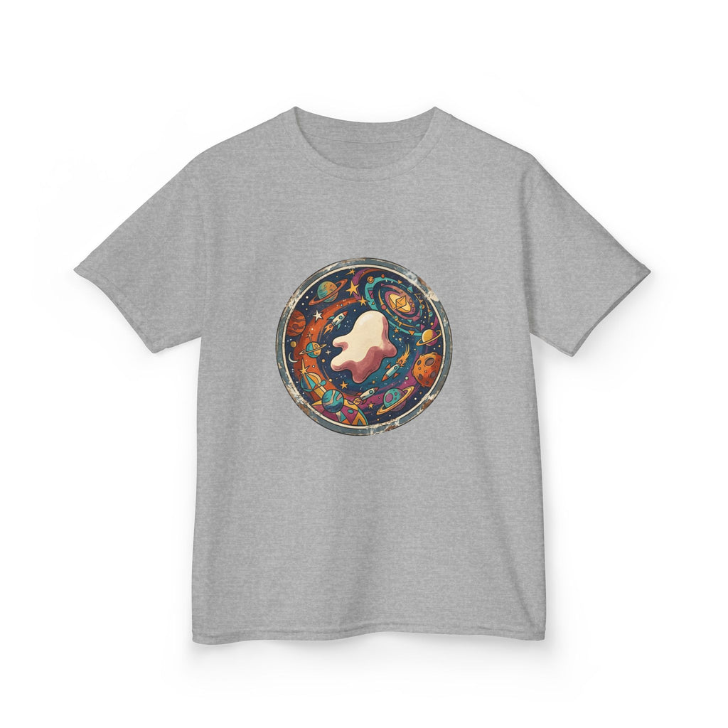 Kids T-Shirt - Whimsical Space Ghost & Planets | Retro Adventure