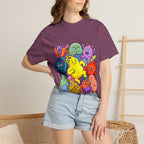 Unisex Garment-Dyed T-Shirt - Diverse Emotional Cartoon Creatures