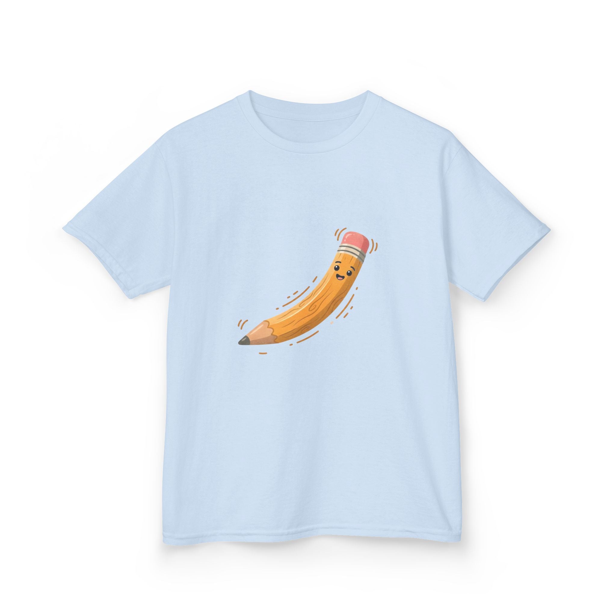 Kids Heavy Cotton Tee - Happy Animated Pencil School Supply | Back to