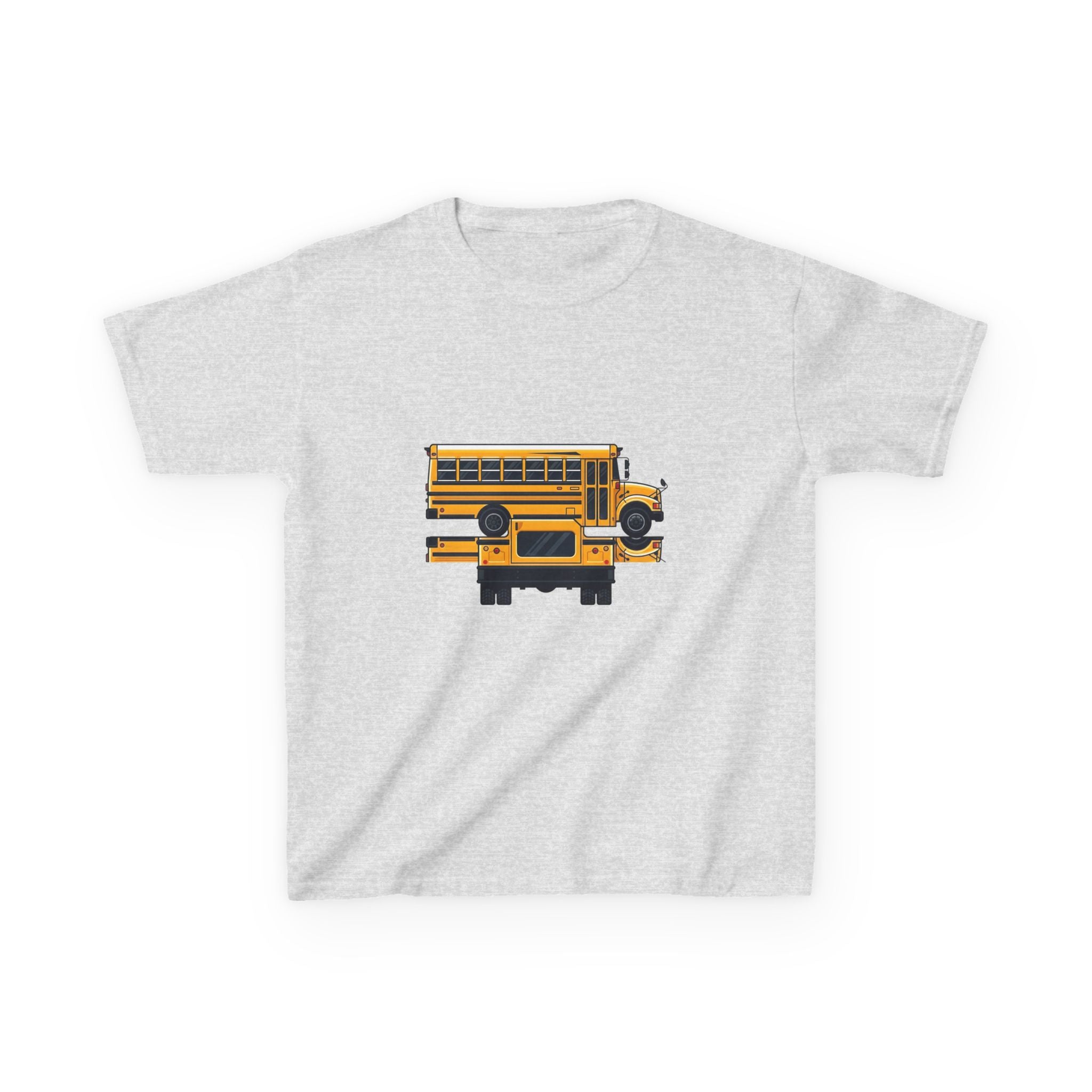Kids School Bus T-Shirt - Cute Cartoon Reflection | Back to School