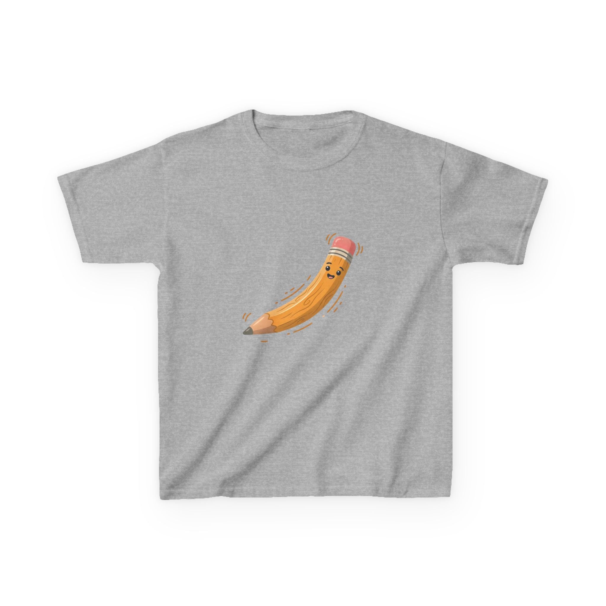 Kids Heavy Cotton Tee - Happy Animated Pencil School Supply | Back to