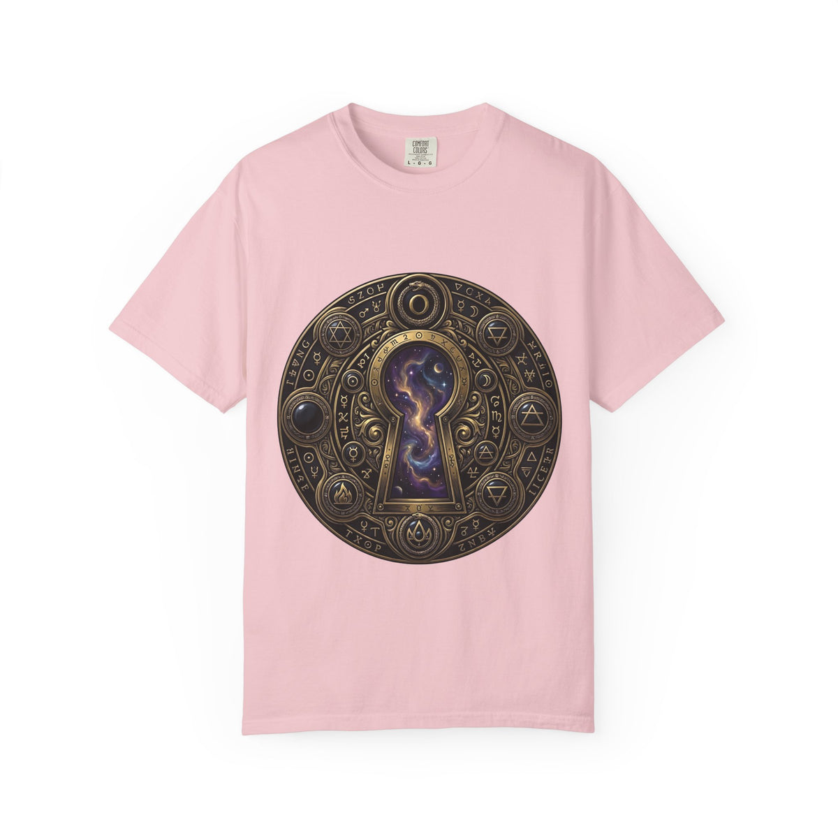T-shirt - Celestial Keyhole Galaxy | Occult Alchemical Gold