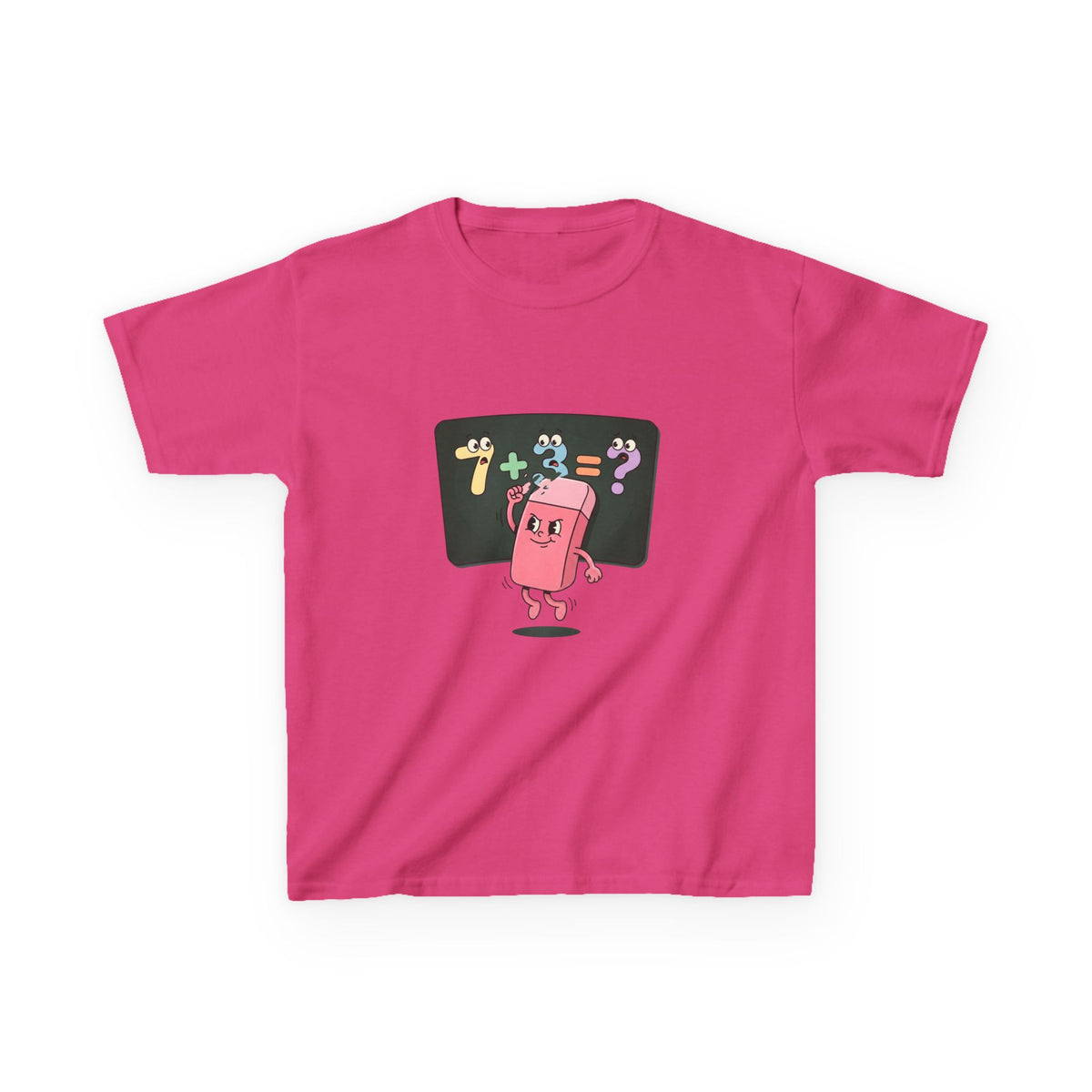 Kids Retro Math Tee - Playful Eraser Addition Problem