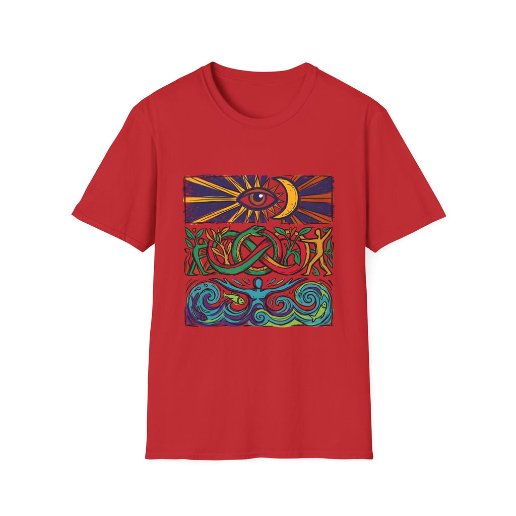 Unisex T-Shirt - Cosmic Folk Art Eye & Snake | Spiritual Nature