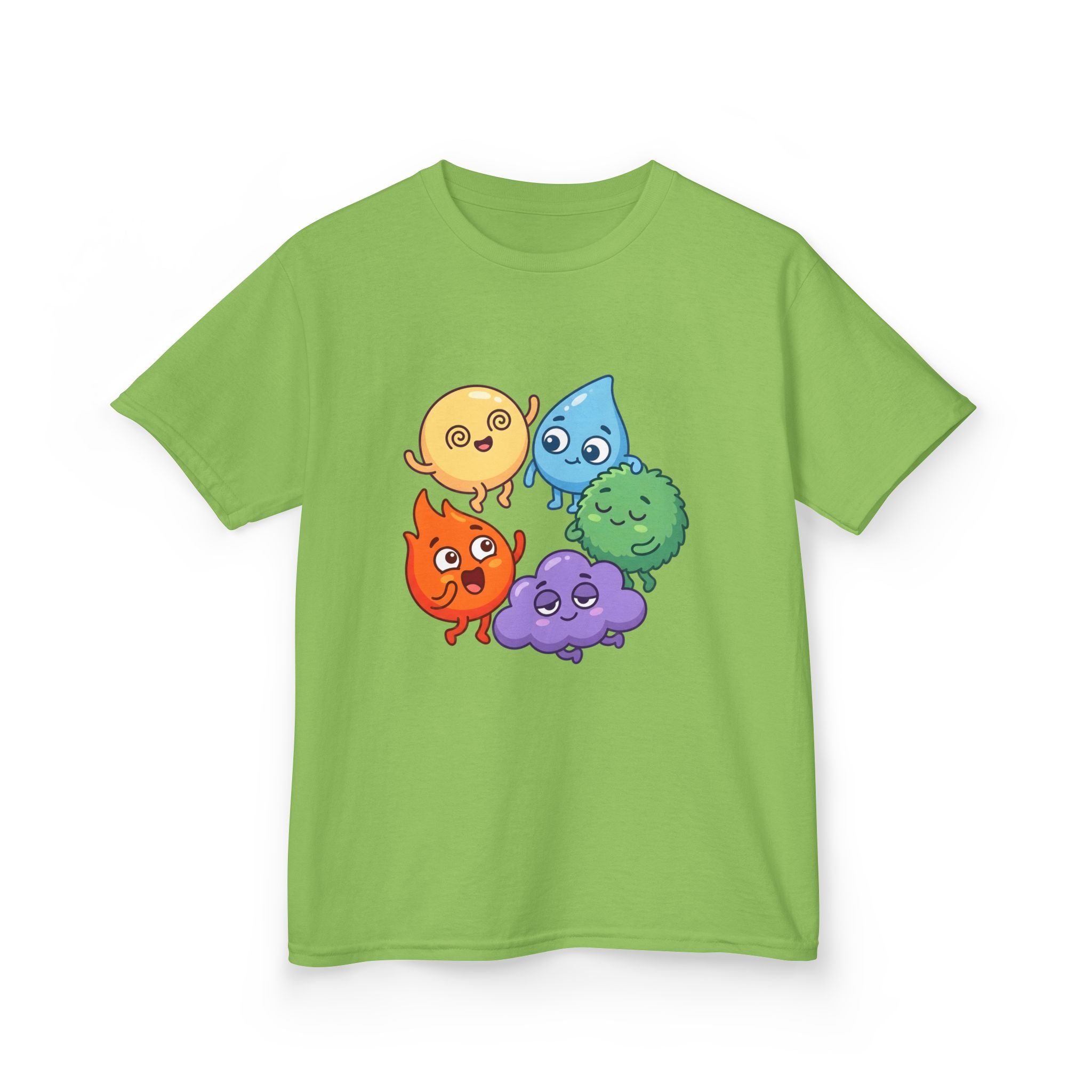 Kids Heavy Cotton Tee - Cute Whimsical Elemental Characters
