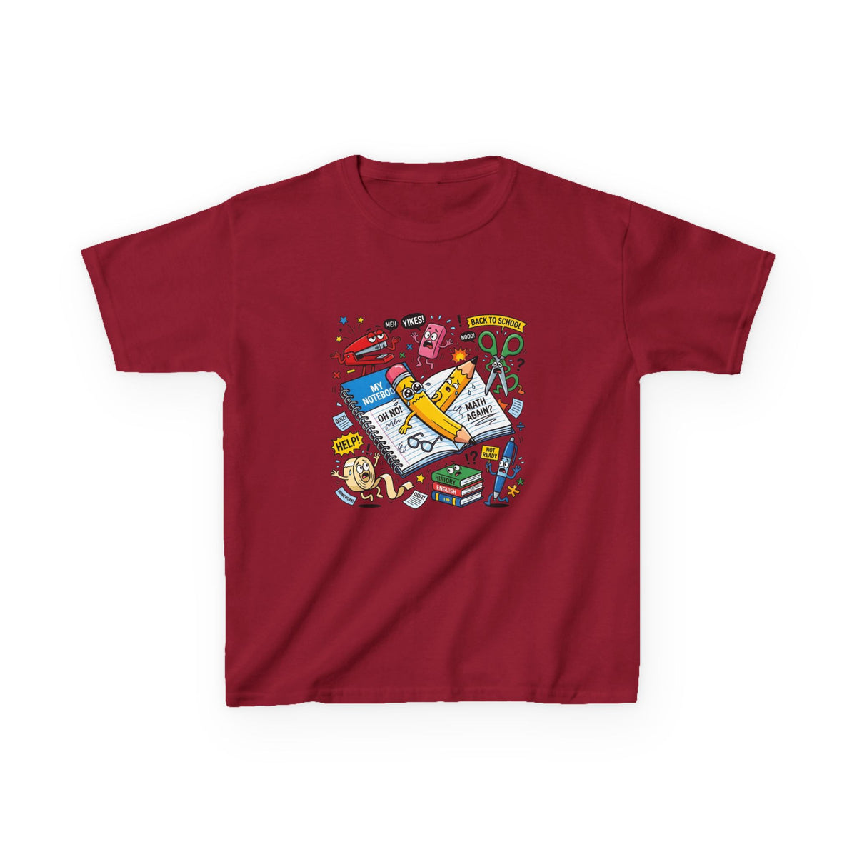 Kids Tee - Back to School Anxiety MEH YIKES! Funny Student